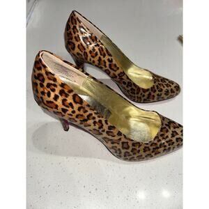 Nadara Women’s stilettos high heels cheetah print SZ 7 Patent leather 3 1/2 heel